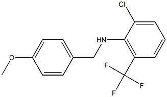 2-chloro-N-[(4-methoxyphenyl)methyl]-6-(trifluoromethyl)aniline 结构式