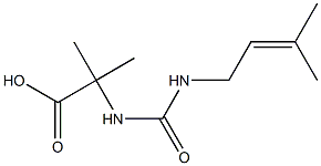 2-methyl-2-({[(3-methylbut-2-enyl)amino]carbonyl}amino)propanoic acid Struktur