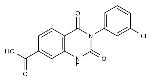 3-(3-chlorophenyl)-2,4-dioxo-1,2,3,4-tetrahydroquinazoline-7-carboxylic acid Structure