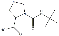 3-(tert-butylcarbamoyl)-1,3-thiazolidine-4-carboxylic acid Struktur