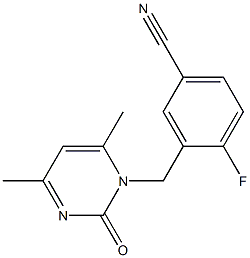 3-[(4,6-dimethyl-2-oxopyrimidin-1(2H)-yl)methyl]-4-fluorobenzonitrile Structure