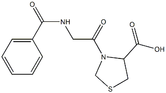 3-[(benzoylamino)acetyl]-1,3-thiazolidine-4-carboxylic acid Struktur