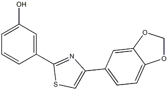 3-[4-(2H-1,3-benzodioxol-5-yl)-1,3-thiazol-2-yl]phenol Struktur