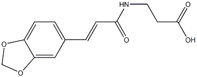3-{[(2E)-3-(1,3-benzodioxol-5-yl)prop-2-enoyl]amino}propanoic acid Struktur
