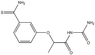 3-{[1-(carbamoylamino)-1-oxopropan-2-yl]oxy}benzene-1-carbothioamide Struktur