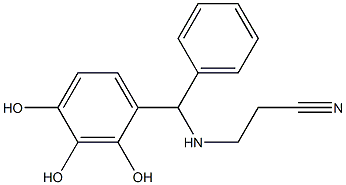 3-{[phenyl(2,3,4-trihydroxyphenyl)methyl]amino}propanenitrile Struktur