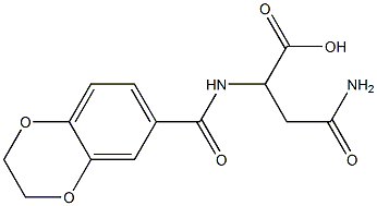 3-carbamoyl-2-(2,3-dihydro-1,4-benzodioxin-6-ylformamido)propanoic acid Struktur
