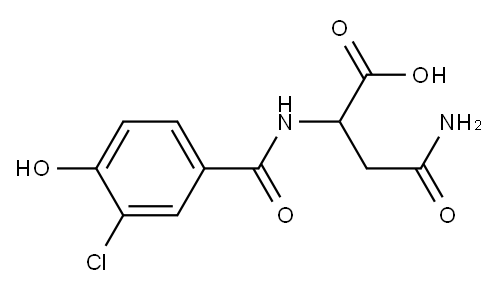 3-carbamoyl-2-[(3-chloro-4-hydroxyphenyl)formamido]propanoic acid Struktur