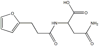 3-carbamoyl-2-[3-(furan-2-yl)propanamido]propanoic acid Struktur