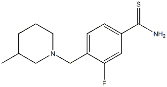 3-fluoro-4-[(3-methylpiperidin-1-yl)methyl]benzenecarbothioamide Struktur
