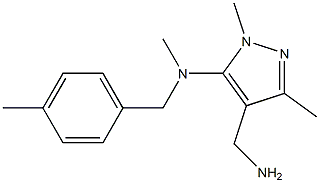 4-(aminomethyl)-N,1,3-trimethyl-N-[(4-methylphenyl)methyl]-1H-pyrazol-5-amine Struktur