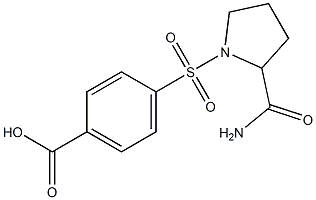 4-[(2-carbamoylpyrrolidine-1-)sulfonyl]benzoic acid Struktur