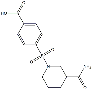 4-[(3-carbamoylpiperidine-1-)sulfonyl]benzoic acid Struktur