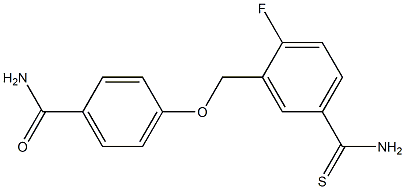 4-[(5-carbamothioyl-2-fluorophenyl)methoxy]benzamide Struktur