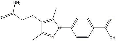 4-[4-(3-amino-3-oxopropyl)-3,5-dimethyl-1H-pyrazol-1-yl]benzoic acid Structure