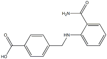 4-{[(2-carbamoylphenyl)amino]methyl}benzoic acid Struktur