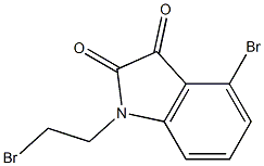 4-bromo-1-(2-bromoethyl)-2,3-dihydro-1H-indole-2,3-dione Struktur