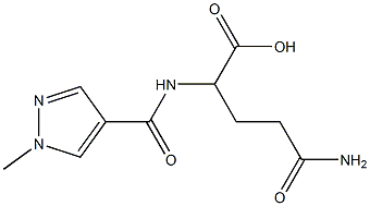 4-carbamoyl-2-[(1-methyl-1H-pyrazol-4-yl)formamido]butanoic acid Struktur