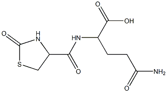 4-carbamoyl-2-[(2-oxo-1,3-thiazolidin-4-yl)formamido]butanoic acid Structure