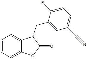 4-fluoro-3-[(2-oxo-1,3-benzoxazol-3(2H)-yl)methyl]benzonitrile Struktur