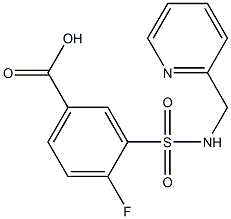 4-fluoro-3-[(pyridin-2-ylmethyl)sulfamoyl]benzoic acid 结构式