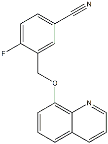 4-fluoro-3-[(quinolin-8-yloxy)methyl]benzonitrile Structure