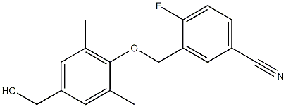 4-fluoro-3-[4-(hydroxymethyl)-2,6-dimethylphenoxymethyl]benzonitrile Structure