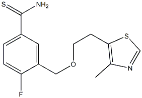 4-fluoro-3-{[2-(4-methyl-1,3-thiazol-5-yl)ethoxy]methyl}benzene-1-carbothioamide 化学構造式