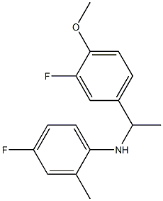4-fluoro-N-[1-(3-fluoro-4-methoxyphenyl)ethyl]-2-methylaniline 结构式