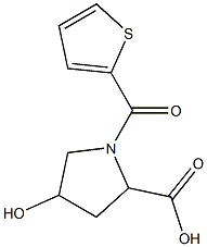 4-hydroxy-1-(thien-2-ylcarbonyl)pyrrolidine-2-carboxylic acid Struktur