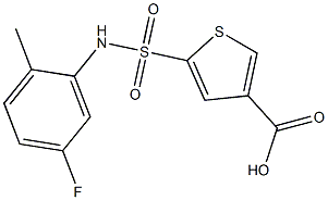 5-[(5-fluoro-2-methylphenyl)sulfamoyl]thiophene-3-carboxylic acid Struktur