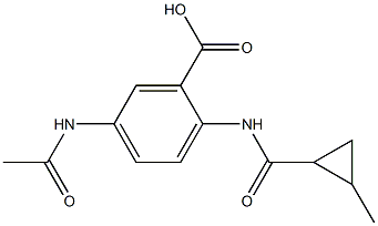 5-acetamido-2-[(2-methylcyclopropane)amido]benzoic acid Struktur