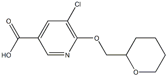 5-chloro-6-(oxan-2-ylmethoxy)pyridine-3-carboxylic acid Structure