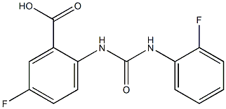 5-fluoro-2-{[(2-fluorophenyl)carbamoyl]amino}benzoic acid Struktur