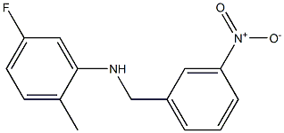 5-fluoro-2-methyl-N-[(3-nitrophenyl)methyl]aniline Struktur