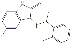 5-fluoro-3-{[1-(2-methylphenyl)ethyl]amino}-2,3-dihydro-1H-indol-2-one Struktur