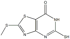 5-mercapto-2-(methylthio)[1,3]thiazolo[4,5-d]pyrimidin-7(6H)-one 化学構造式