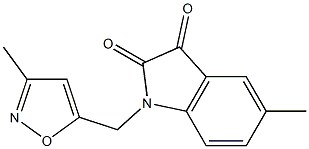 5-methyl-1-[(3-methyl-1,2-oxazol-5-yl)methyl]-2,3-dihydro-1H-indole-2,3-dione,,结构式
