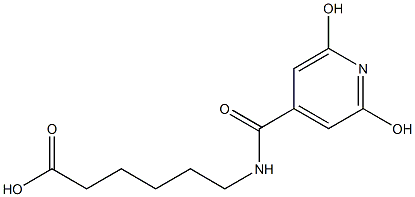 6-[(2,6-dihydroxyisonicotinoyl)amino]hexanoic acid Structure