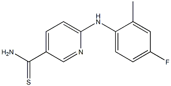 6-[(4-fluoro-2-methylphenyl)amino]pyridine-3-carbothioamide Struktur