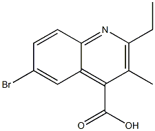 6-bromo-2-ethyl-3-methylquinoline-4-carboxylic acid 化学構造式