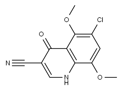 6-chloro-5,8-dimethoxy-4-oxo-1,4-dihydroquinoline-3-carbonitrile Structure