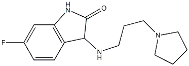 6-fluoro-3-{[3-(pyrrolidin-1-yl)propyl]amino}-2,3-dihydro-1H-indol-2-one Struktur