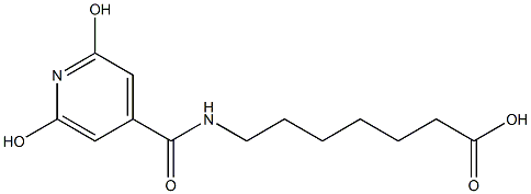 7-[(2,6-dihydroxyisonicotinoyl)amino]heptanoic acid Structure