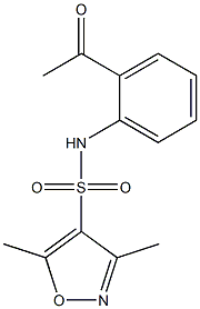 N-(2-acetylphenyl)-3,5-dimethyl-1,2-oxazole-4-sulfonamide Struktur