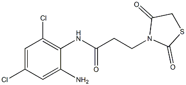 N-(2-amino-4,6-dichlorophenyl)-3-(2,4-dioxo-1,3-thiazolidin-3-yl)propanamide Structure