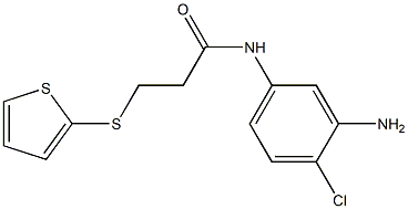 N-(3-amino-4-chlorophenyl)-3-(thiophen-2-ylsulfanyl)propanamide,,结构式