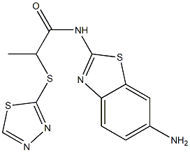 N-(6-amino-1,3-benzothiazol-2-yl)-2-(1,3,4-thiadiazol-2-ylsulfanyl)propanamide Structure