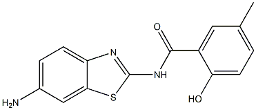 N-(6-amino-1,3-benzothiazol-2-yl)-2-hydroxy-5-methylbenzamide 结构式