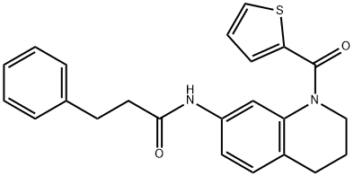 Benzenepropanamide,  N-[1,2,3,4-tetrahydro-1-(2-thienylcarbonyl)-7-quinolinyl]- Structure